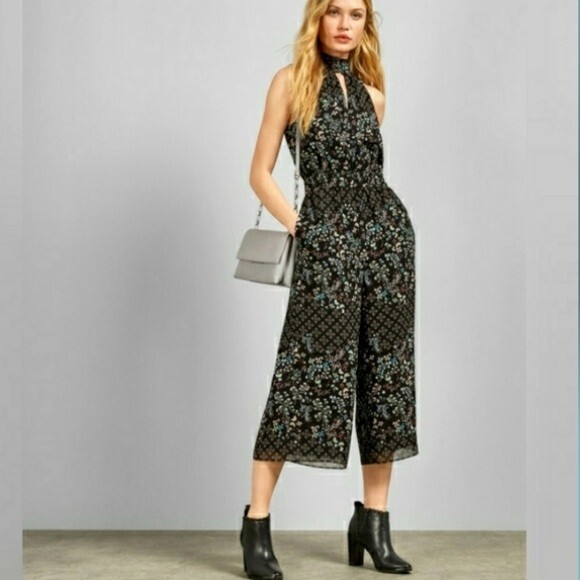 Ted Baker Black Hazel High-Neck Marcila Wide-Leg Jumpsuit Ted size 2-US size 4-6 - Picture 4 of 16